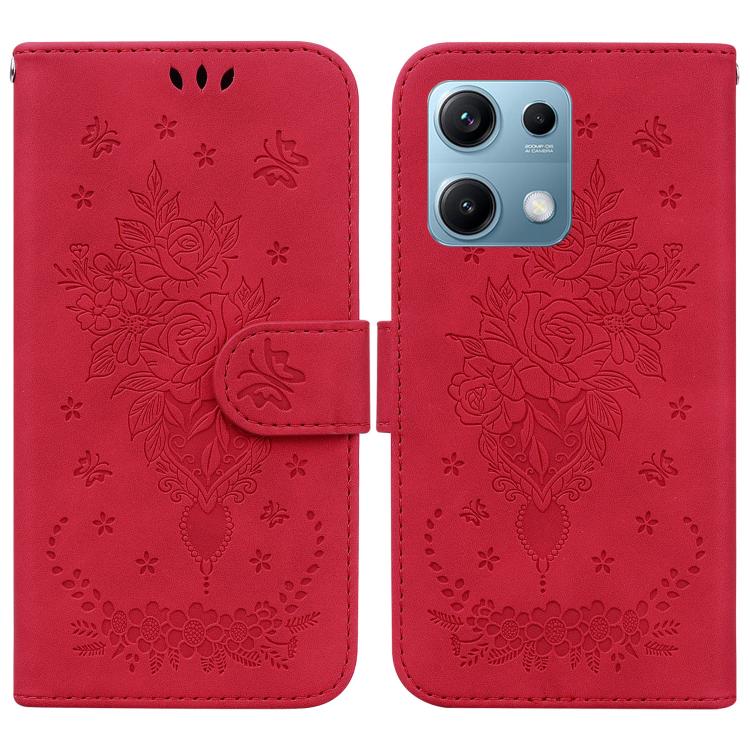 Butterfly Rose Embossed Leather Phone Case, For Redmi A7 Pro 4G / 5G 171mm / Poco C85x 5G, For Redmi Turbo 5 Max 5G / Poco X8 Pro Max 5G, For Redmi Turbo 5 5G / Poco X8 Pro 5G, For Redmi Note 15 Pro+ 5G 163.3mm / Poco M8 Pro 5G                         ...