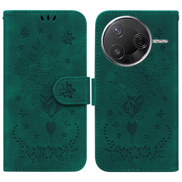 Butterfly Rose Embossed Leather Phone Case, For Redmi A7 Pro 4G / 5G 171mm / Poco C85x 5G, For Redmi Turbo 5 Max 5G / Poco X8 Pro Max 5G, For Redmi Turbo 5 5G / Poco X8 Pro 5G, For Redmi Note 15 Pro+ 5G 163.3mm / Poco M8 Pro 5G                         ...