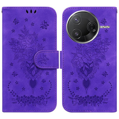 Butterfly Rose Embossed Leather Phone Case, For Redmi A7 Pro 4G / 5G 171mm / Poco C85x 5G, For Redmi Turbo 5 Max 5G / Poco X8 Pro Max 5G, For Redmi Turbo 5 5G / Poco X8 Pro 5G, For Redmi Note 15 Pro+ 5G 163.3mm / Poco M8 Pro 5G                         ...