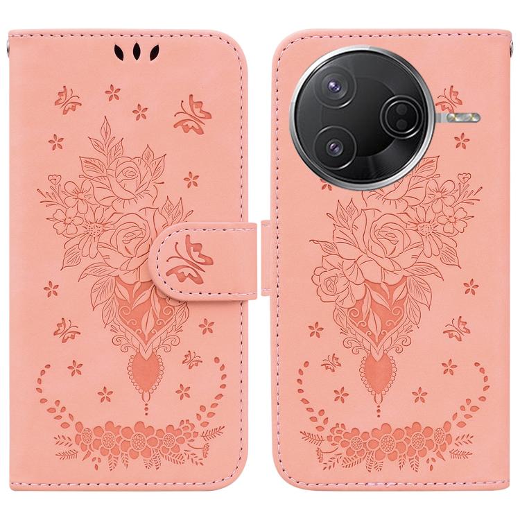 Butterfly Rose Embossed Leather Phone Case, For Redmi A7 Pro 4G / 5G 171mm / Poco C85x 5G, For Redmi Turbo 5 Max 5G / Poco X8 Pro Max 5G, For Redmi Turbo 5 5G / Poco X8 Pro 5G, For Redmi Note 15 Pro+ 5G 163.3mm / Poco M8 Pro 5G                         ...