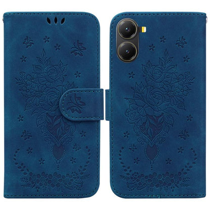 Butterfly Rose Embossed Leather Phone Case, For Redmi A7 Pro 4G / 5G 171mm / Poco C85x 5G, For Redmi Turbo 5 Max 5G / Poco X8 Pro Max 5G, For Redmi Turbo 5 5G / Poco X8 Pro 5G, For Redmi Note 15 Pro+ 5G 163.3mm / Poco M8 Pro 5G                         ...