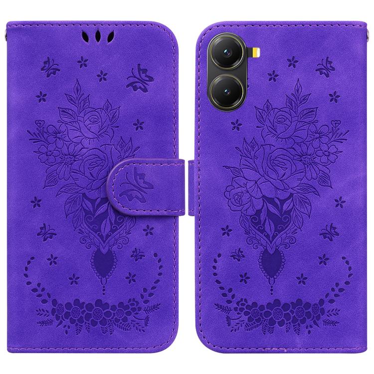 Butterfly Rose Embossed Leather Phone Case, For Redmi A7 Pro 4G / 5G 171mm / Poco C85x 5G, For Redmi Turbo 5 Max 5G / Poco X8 Pro Max 5G, For Redmi Turbo 5 5G / Poco X8 Pro 5G, For Redmi Note 15 Pro+ 5G 163.3mm / Poco M8 Pro 5G                         ...