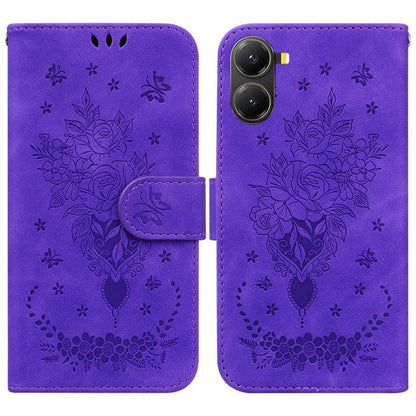 Butterfly Rose Embossed Leather Phone Case, For Redmi A7 Pro 4G / 5G 171mm / Poco C85x 5G, For Redmi Turbo 5 Max 5G / Poco X8 Pro Max 5G, For Redmi Turbo 5 5G / Poco X8 Pro 5G, For Redmi Note 15 Pro+ 5G 163.3mm / Poco M8 Pro 5G                         ...