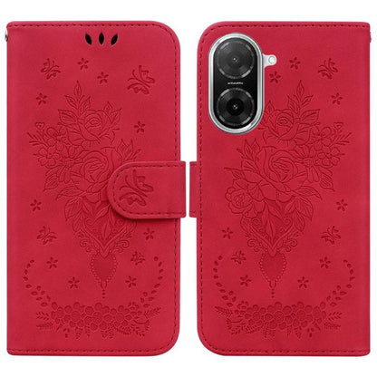 Butterfly Rose Embossed Leather Phone Case, For Redmi A7 Pro 4G / 5G 171mm / Poco C85x 5G, For Redmi Turbo 5 Max 5G / Poco X8 Pro Max 5G, For Redmi Turbo 5 5G / Poco X8 Pro 5G, For Redmi Note 15 Pro+ 5G 163.3mm / Poco M8 Pro 5G                         ...