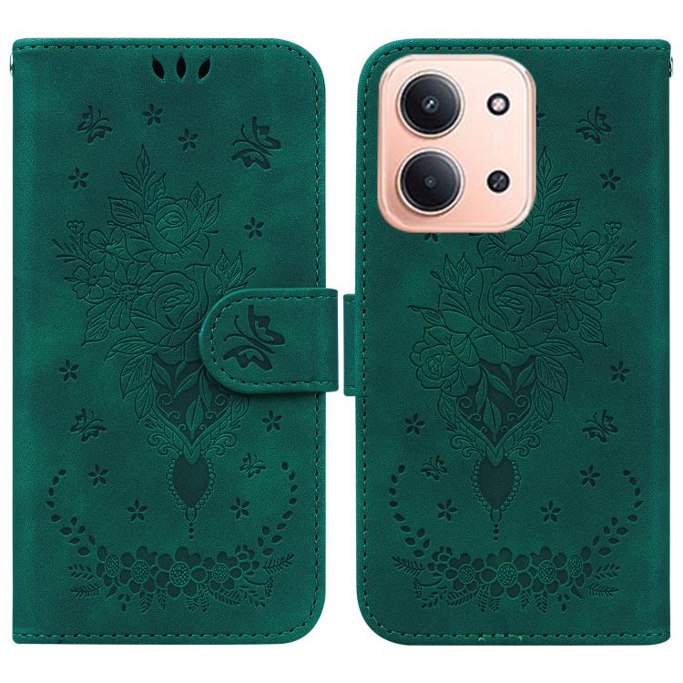 Butterfly Rose Embossed Leather Phone Case, For Redmi A7 Pro 4G / 5G 171mm / Poco C85x 5G, For Redmi Turbo 5 Max 5G / Poco X8 Pro Max 5G, For Redmi Turbo 5 5G / Poco X8 Pro 5G, For Redmi Note 15 Pro+ 5G 163.3mm / Poco M8 Pro 5G                         ...
