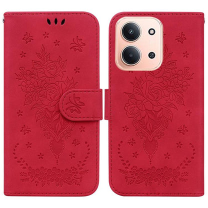 Butterfly Rose Embossed Leather Phone Case, For Redmi A7 Pro 4G / 5G 171mm / Poco C85x 5G, For Redmi Turbo 5 Max 5G / Poco X8 Pro Max 5G, For Redmi Turbo 5 5G / Poco X8 Pro 5G, For Redmi Note 15 Pro+ 5G 163.3mm / Poco M8 Pro 5G                         ...