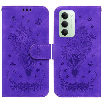 Butterfly Rose Embossed Leather Phone Case, For Redmi A7 Pro 4G / 5G 171mm / Poco C85x 5G, For Redmi Turbo 5 Max 5G / Poco X8 Pro Max 5G, For Redmi Turbo 5 5G / Poco X8 Pro 5G, For Redmi Note 15 Pro+ 5G 163.3mm / Poco M8 Pro 5G                         ...