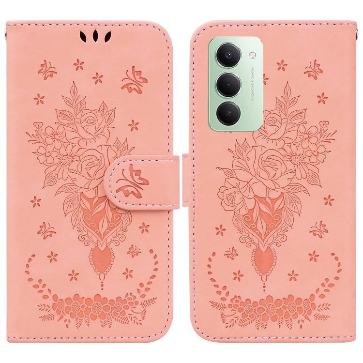 Butterfly Rose Embossed Leather Phone Case, For Redmi A7 Pro 4G / 5G 171mm / Poco C85x 5G, For Redmi Turbo 5 Max 5G / Poco X8 Pro Max 5G, For Redmi Turbo 5 5G / Poco X8 Pro 5G, For Redmi Note 15 Pro+ 5G 163.3mm / Poco M8 Pro 5G                         ...