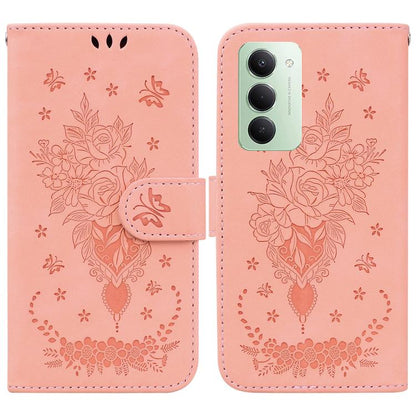 Butterfly Rose Embossed Leather Phone Case, For Redmi A7 Pro 4G / 5G 171mm / Poco C85x 5G, For Redmi Turbo 5 Max 5G / Poco X8 Pro Max 5G, For Redmi Turbo 5 5G / Poco X8 Pro 5G, For Redmi Note 15 Pro+ 5G 163.3mm / Poco M8 Pro 5G                         ...