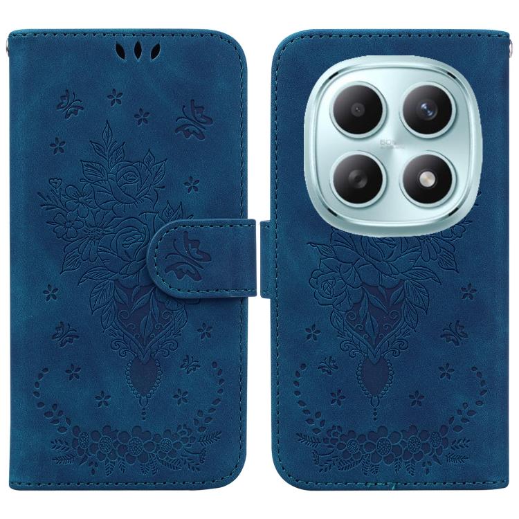 Butterfly Rose Embossed Leather Phone Case, For Redmi A7 Pro 4G / 5G 171mm / Poco C85x 5G, For Redmi Turbo 5 Max 5G / Poco X8 Pro Max 5G, For Redmi Turbo 5 5G / Poco X8 Pro 5G, For Redmi Note 15 Pro+ 5G 163.3mm / Poco M8 Pro 5G                         ...