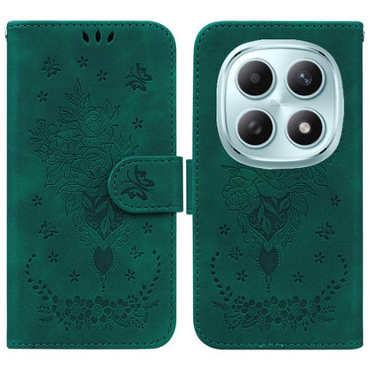 Butterfly Rose Embossed Leather Phone Case, For Redmi A7 Pro 4G / 5G 171mm / Poco C85x 5G, For Redmi Turbo 5 Max 5G / Poco X8 Pro Max 5G, For Redmi Turbo 5 5G / Poco X8 Pro 5G, For Redmi Note 15 Pro+ 5G 163.3mm / Poco M8 Pro 5G                         ...