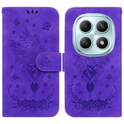 Butterfly Rose Embossed Leather Phone Case, For Redmi A7 Pro 4G / 5G 171mm / Poco C85x 5G, For Redmi Turbo 5 Max 5G / Poco X8 Pro Max 5G, For Redmi Turbo 5 5G / Poco X8 Pro 5G, For Redmi Note 15 Pro+ 5G 163.3mm / Poco M8 Pro 5G                         ...