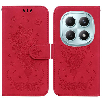 Butterfly Rose Embossed Leather Phone Case, For Redmi A7 Pro 4G / 5G 171mm / Poco C85x 5G, For Redmi Turbo 5 Max 5G / Poco X8 Pro Max 5G, For Redmi Turbo 5 5G / Poco X8 Pro 5G, For Redmi Note 15 Pro+ 5G 163.3mm / Poco M8 Pro 5G                         ...