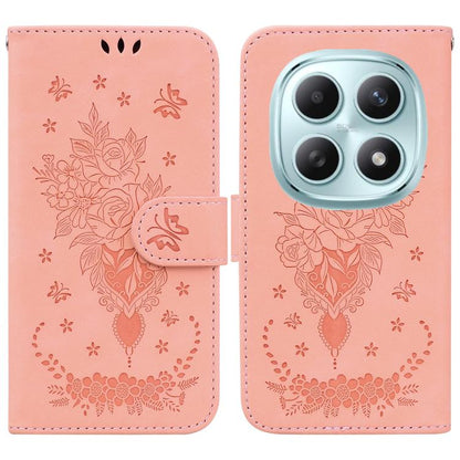 Butterfly Rose Embossed Leather Phone Case, For Redmi A7 Pro 4G / 5G 171mm / Poco C85x 5G, For Redmi Turbo 5 Max 5G / Poco X8 Pro Max 5G, For Redmi Turbo 5 5G / Poco X8 Pro 5G, For Redmi Note 15 Pro+ 5G 163.3mm / Poco M8 Pro 5G                         ...