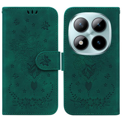 Butterfly Rose Embossed Leather Phone Case, For Redmi A7 Pro 4G / 5G 171mm / Poco C85x 5G, For Redmi Turbo 5 Max 5G / Poco X8 Pro Max 5G, For Redmi Turbo 5 5G / Poco X8 Pro 5G, For Redmi Note 15 Pro+ 5G 163.3mm / Poco M8 Pro 5G                         ...