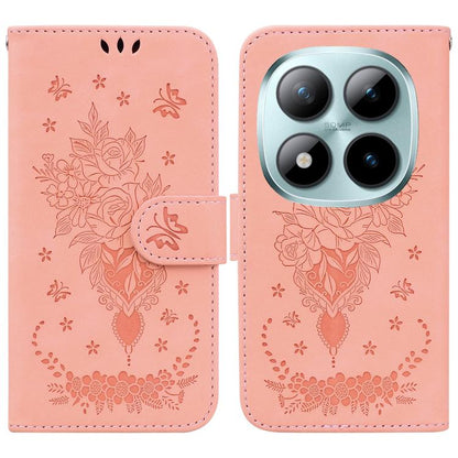 Butterfly Rose Embossed Leather Phone Case, For Redmi A7 Pro 4G / 5G 171mm / Poco C85x 5G, For Redmi Turbo 5 Max 5G / Poco X8 Pro Max 5G, For Redmi Turbo 5 5G / Poco X8 Pro 5G, For Redmi Note 15 Pro+ 5G 163.3mm / Poco M8 Pro 5G                         ...