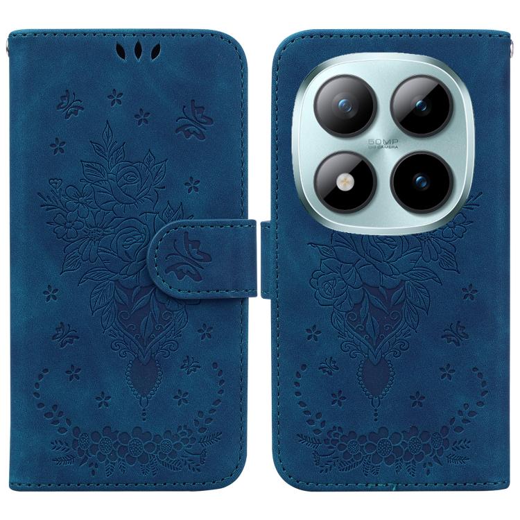 Butterfly Rose Embossed Leather Phone Case, For Redmi A7 Pro 4G / 5G 171mm / Poco C85x 5G, For Redmi Turbo 5 Max 5G / Poco X8 Pro Max 5G, For Redmi Turbo 5 5G / Poco X8 Pro 5G, For Redmi Note 15 Pro+ 5G 163.3mm / Poco M8 Pro 5G                         ...