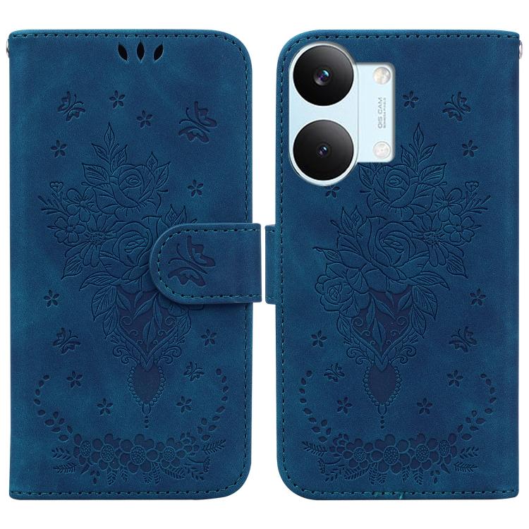 Butterfly Rose Embossed Leather Phone Case, For Redmi A7 Pro 4G / 5G 171mm / Poco C85x 5G, For Redmi Turbo 5 Max 5G / Poco X8 Pro Max 5G, For Redmi Turbo 5 5G / Poco X8 Pro 5G, For Redmi Note 15 Pro+ 5G 163.3mm / Poco M8 Pro 5G                         ...