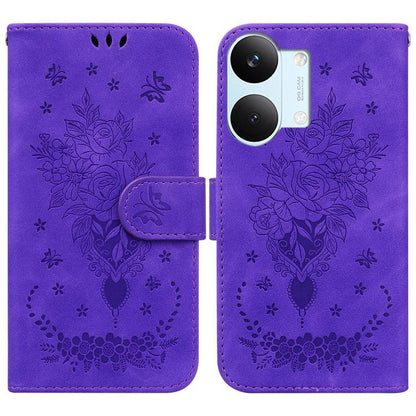 Butterfly Rose Embossed Leather Phone Case, For Redmi A7 Pro 4G / 5G 171mm / Poco C85x 5G, For Redmi Turbo 5 Max 5G / Poco X8 Pro Max 5G, For Redmi Turbo 5 5G / Poco X8 Pro 5G, For Redmi Note 15 Pro+ 5G 163.3mm / Poco M8 Pro 5G                         ...