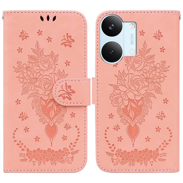 Butterfly Rose Embossed Leather Phone Case, For Redmi A7 Pro 4G / 5G 171mm / Poco C85x 5G, For Redmi Turbo 5 Max 5G / Poco X8 Pro Max 5G, For Redmi Turbo 5 5G / Poco X8 Pro 5G, For Redmi Note 15 Pro+ 5G 163.3mm / Poco M8 Pro 5G                         ...
