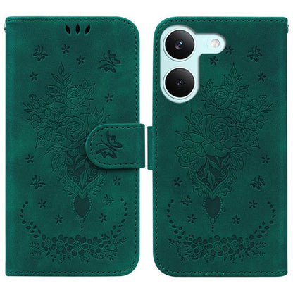 Butterfly Rose Embossed Leather Phone Case, For Redmi A7 Pro 4G / 5G 171mm / Poco C85x 5G, For Redmi Turbo 5 Max 5G / Poco X8 Pro Max 5G, For Redmi Turbo 5 5G / Poco X8 Pro 5G, For Redmi Note 15 Pro+ 5G 163.3mm / Poco M8 Pro 5G                         ...
