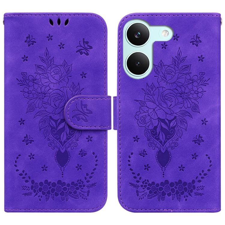 Butterfly Rose Embossed Leather Phone Case, For Redmi A7 Pro 4G / 5G 171mm / Poco C85x 5G, For Redmi Turbo 5 Max 5G / Poco X8 Pro Max 5G, For Redmi Turbo 5 5G / Poco X8 Pro 5G, For Redmi Note 15 Pro+ 5G 163.3mm / Poco M8 Pro 5G                         ...