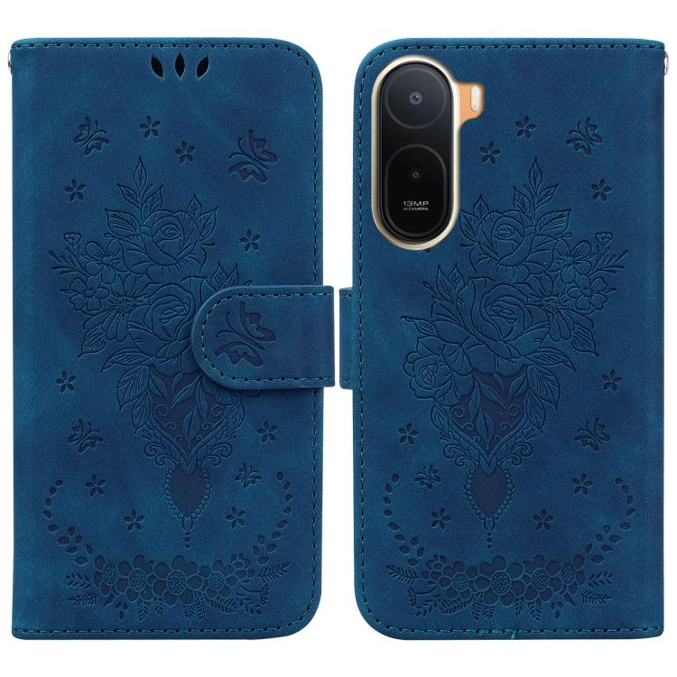 Butterfly Rose Embossed Leather Phone Case, For Redmi A7 Pro 4G / 5G 171mm / Poco C85x 5G, For Redmi Turbo 5 Max 5G / Poco X8 Pro Max 5G, For Redmi Turbo 5 5G / Poco X8 Pro 5G, For Redmi Note 15 Pro+ 5G 163.3mm / Poco M8 Pro 5G                         ...