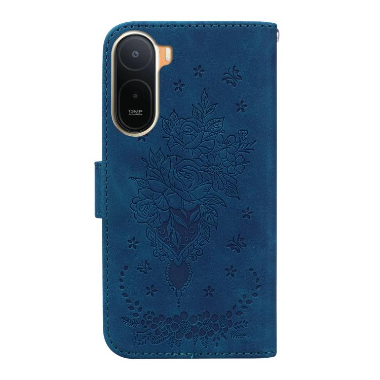 Butterfly Rose Embossed Leather Phone Case, For Redmi A7 Pro 4G / 5G 171mm / Poco C85x 5G, For Redmi Turbo 5 Max 5G / Poco X8 Pro Max 5G, For Redmi Turbo 5 5G / Poco X8 Pro 5G, For Redmi Note 15 Pro+ 5G 163.3mm / Poco M8 Pro 5G                         ...