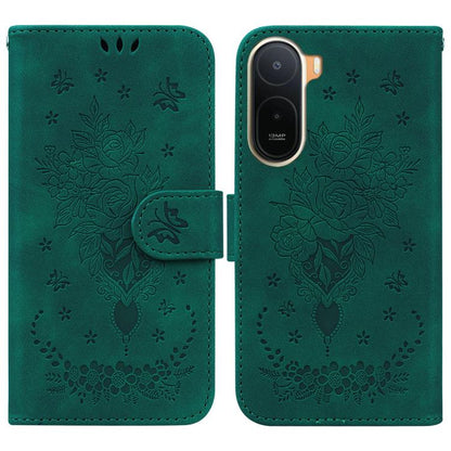 Butterfly Rose Embossed Leather Phone Case, For Redmi A7 Pro 4G / 5G 171mm / Poco C85x 5G, For Redmi Turbo 5 Max 5G / Poco X8 Pro Max 5G, For Redmi Turbo 5 5G / Poco X8 Pro 5G, For Redmi Note 15 Pro+ 5G 163.3mm / Poco M8 Pro 5G                         ...