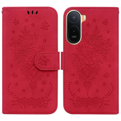 Butterfly Rose Embossed Leather Phone Case, For Redmi A7 Pro 4G / 5G 171mm / Poco C85x 5G, For Redmi Turbo 5 Max 5G / Poco X8 Pro Max 5G, For Redmi Turbo 5 5G / Poco X8 Pro 5G, For Redmi Note 15 Pro+ 5G 163.3mm / Poco M8 Pro 5G                         ...
