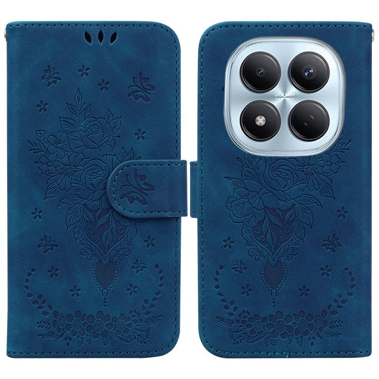 Butterfly Rose Embossed Leather Phone Case, For Redmi A7 Pro 4G / 5G 171mm / Poco C85x 5G, For Redmi Turbo 5 Max 5G / Poco X8 Pro Max 5G, For Redmi Turbo 5 5G / Poco X8 Pro 5G, For Redmi Note 15 Pro+ 5G 163.3mm / Poco M8 Pro 5G                         ...