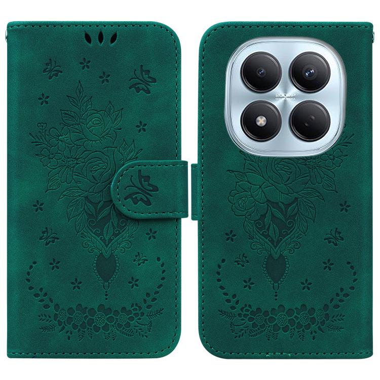 Butterfly Rose Embossed Leather Phone Case, For Redmi A7 Pro 4G / 5G 171mm / Poco C85x 5G, For Redmi Turbo 5 Max 5G / Poco X8 Pro Max 5G, For Redmi Turbo 5 5G / Poco X8 Pro 5G, For Redmi Note 15 Pro+ 5G 163.3mm / Poco M8 Pro 5G                         ...