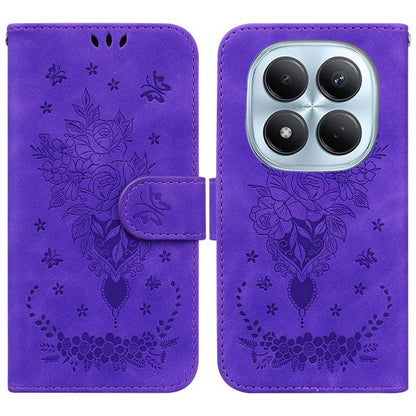Butterfly Rose Embossed Leather Phone Case, For Redmi A7 Pro 4G / 5G 171mm / Poco C85x 5G, For Redmi Turbo 5 Max 5G / Poco X8 Pro Max 5G, For Redmi Turbo 5 5G / Poco X8 Pro 5G, For Redmi Note 15 Pro+ 5G 163.3mm / Poco M8 Pro 5G                         ...