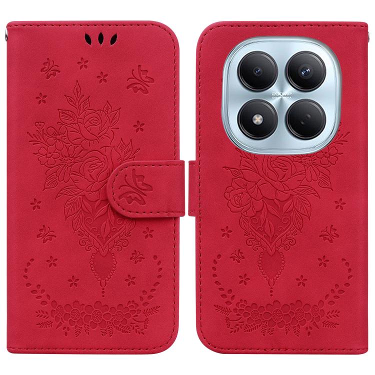 Butterfly Rose Embossed Leather Phone Case, For Redmi A7 Pro 4G / 5G 171mm / Poco C85x 5G, For Redmi Turbo 5 Max 5G / Poco X8 Pro Max 5G, For Redmi Turbo 5 5G / Poco X8 Pro 5G, For Redmi Note 15 Pro+ 5G 163.3mm / Poco M8 Pro 5G                         ...