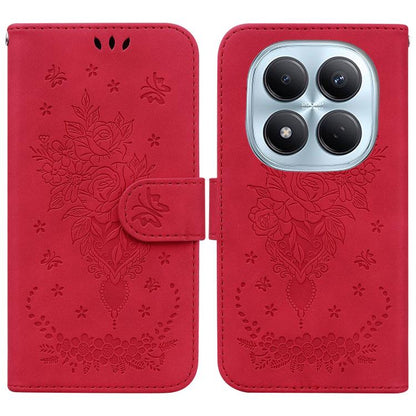 Butterfly Rose Embossed Leather Phone Case, For Redmi A7 Pro 4G / 5G 171mm / Poco C85x 5G, For Redmi Turbo 5 Max 5G / Poco X8 Pro Max 5G, For Redmi Turbo 5 5G / Poco X8 Pro 5G, For Redmi Note 15 Pro+ 5G 163.3mm / Poco M8 Pro 5G                         ...
