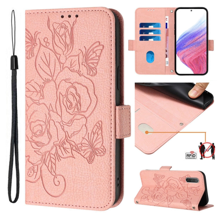 Embossed Rose RFID Anti-theft Leather Phone Case, For Xiaomi Mi CC9e / Mi A3