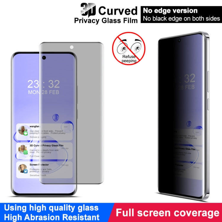 imak No Edge Version 3D Curved Privacy Full Screen Tempered Glass Film, For OPPO Reno12 Global