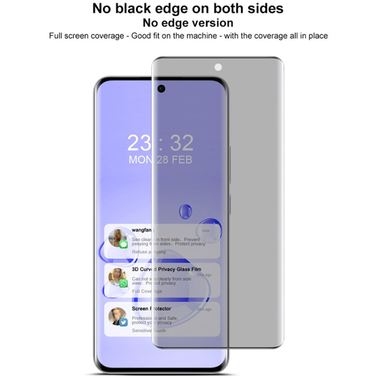 imak No Edge Version 3D Curved Privacy Full Screen Tempered Glass Film, For OPPO Reno12 Global