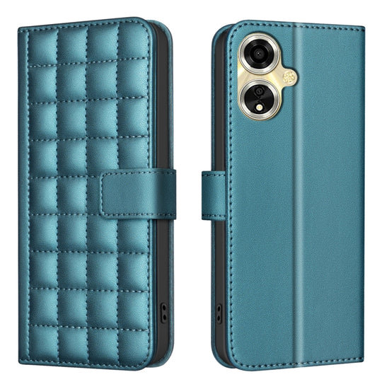 Teal quilted leather phone wallet case with folio flap and side strap.