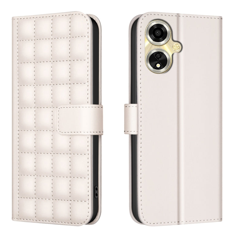 Square Texture Leather Phone Case, For OPPO A59 5G