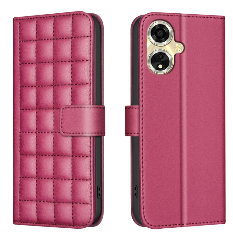 Square Texture Leather Phone Case, For OPPO A59 5G
