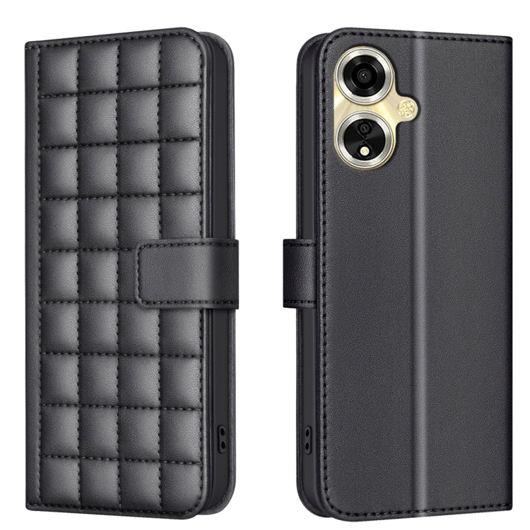 Square Texture Leather Phone Case, For OPPO A59 5G