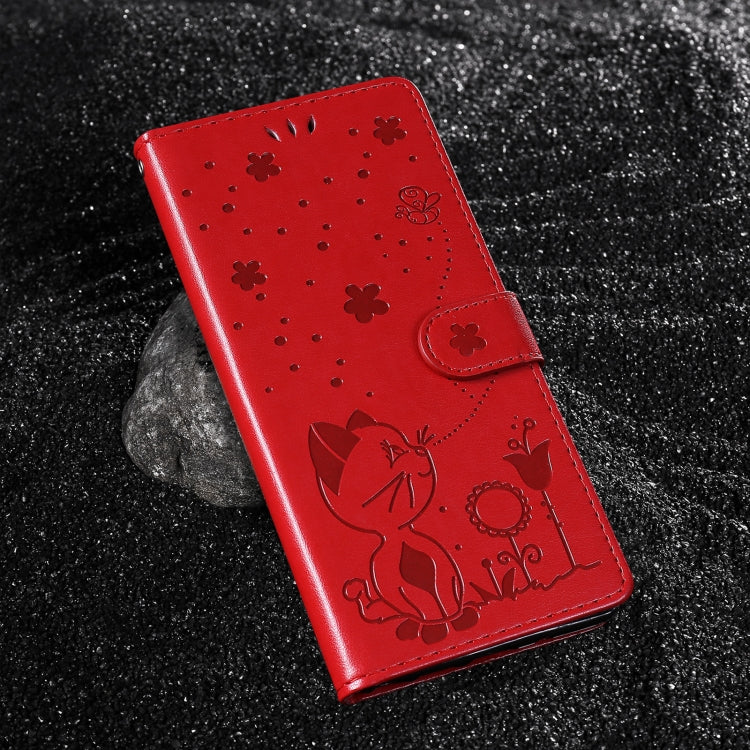 Cat and Bee Embossed Flip Leather Phone Case, For vivo V40 5G, For vivo Y28 4G