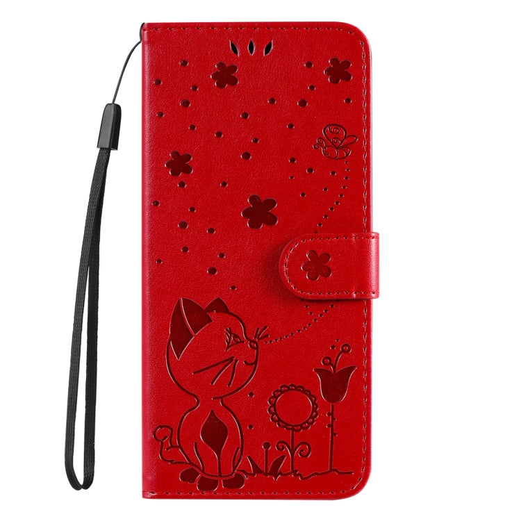 Cat and Bee Embossed Flip Leather Phone Case, For vivo V40 5G, For vivo Y28 4G