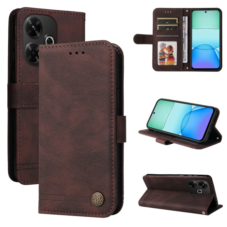 Skin Feel Life Tree Metal Button Leather Phone Case, For Redmi A5 4G 173.3mm, For Redmi Note 14 4G 164.84mm, For Redmi Turbo 4 / Xiaomi Poco X7 Pro, For Redmi K80 Pro, For Redmi K80, For Redmi Note 14 4G 163.25mm Global, For Redmi Note 14 5G           ...