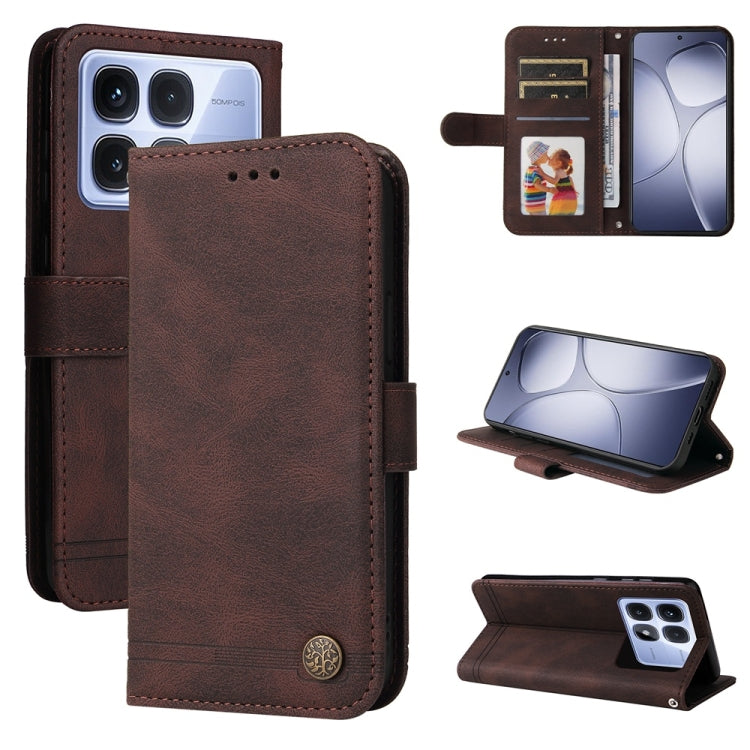 Skin Feel Life Tree Metal Button Leather Phone Case, For Redmi A5 4G 173.3mm, For Redmi Note 14 4G 164.84mm, For Redmi Turbo 4 / Xiaomi Poco X7 Pro, For Redmi K80 Pro, For Redmi K80, For Redmi Note 14 4G 163.25mm Global, For Redmi Note 14 5G           ...