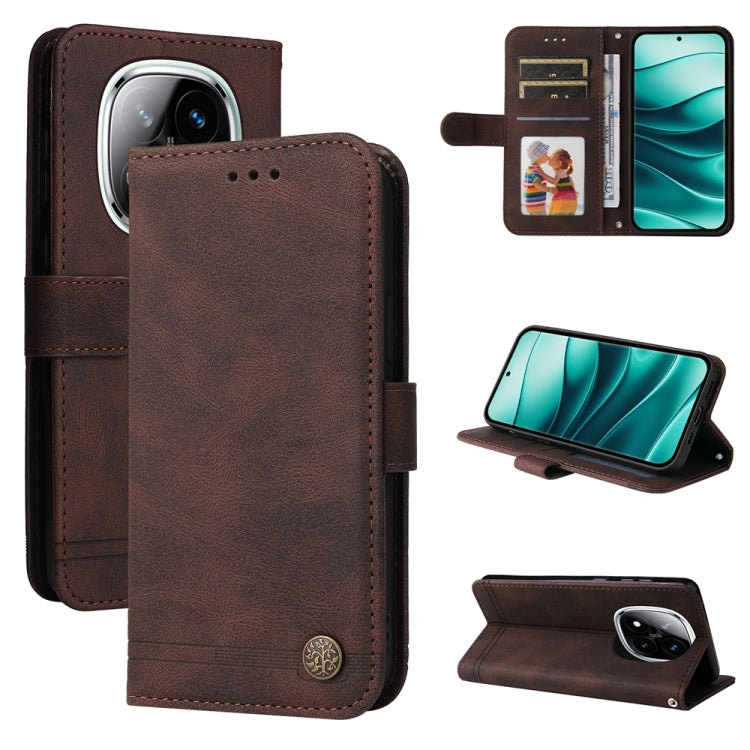 Skin Feel Life Tree Metal Button Leather Phone Case, For Redmi A5 4G 173.3mm, For Redmi Note 14 4G 164.84mm, For Redmi Turbo 4 / Xiaomi Poco X7 Pro, For Redmi K80 Pro, For Redmi K80, For Redmi Note 14 4G 163.25mm Global, For Redmi Note 14 5G           ...