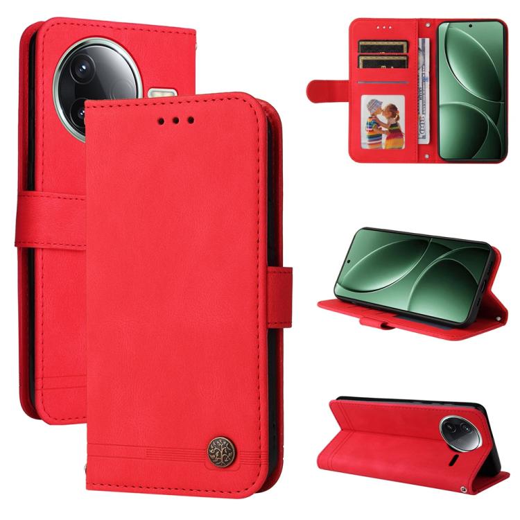 Skin Feel Life Tree Metal Button Leather Phone Case, For Redmi A5 4G 173.3mm, For Redmi Note 14 4G 164.84mm, For Redmi Turbo 4 / Xiaomi Poco X7 Pro, For Redmi K80 Pro, For Redmi K80, For Redmi Note 14 4G 163.25mm Global, For Redmi Note 14 5G           ...