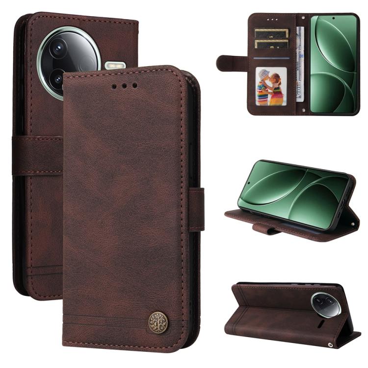 Skin Feel Life Tree Metal Button Leather Phone Case, For Redmi A5 4G 173.3mm, For Redmi Note 14 4G 164.84mm, For Redmi Turbo 4 / Xiaomi Poco X7 Pro, For Redmi K80 Pro, For Redmi K80, For Redmi Note 14 4G 163.25mm Global, For Redmi Note 14 5G           ...