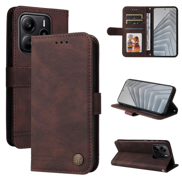 Skin Feel Life Tree Metal Button Leather Phone Case, For Redmi A5 4G 173.3mm, For Redmi Note 14 4G 164.84mm, For Redmi Turbo 4 / Xiaomi Poco X7 Pro, For Redmi K80 Pro, For Redmi K80, For Redmi Note 14 4G 163.25mm Global, For Redmi Note 14 5G           ...